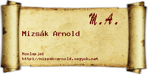 Mizsák Arnold névjegykártya